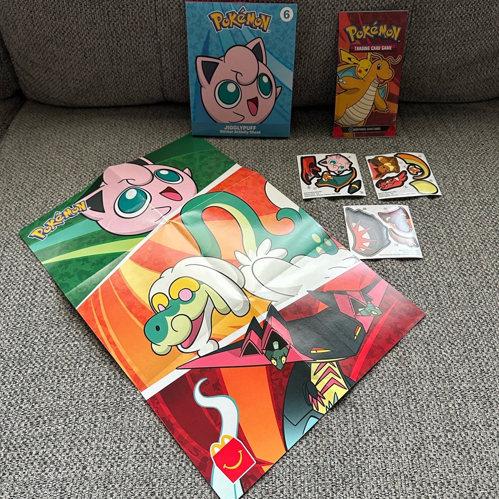 🎉HP🎉 2025 McDonald’s Pokémon #6 Jigglypuff Sticker Sheet & Trading Card Pack